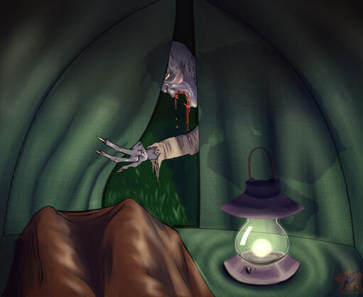 A nosferatu spoiling the camping trip